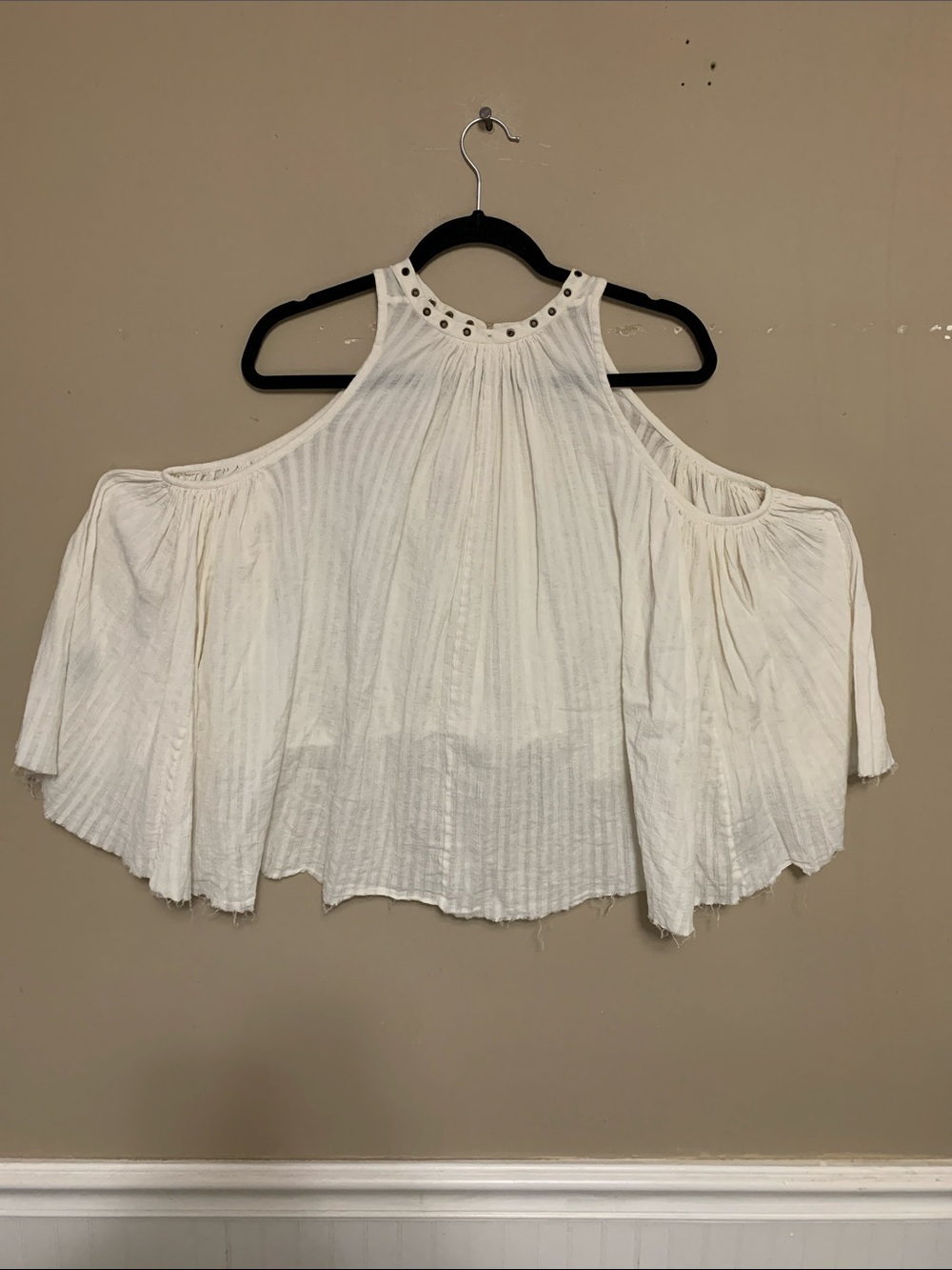 Isabel Marant Women’s Sleeveless Medal Hole Collar Gauzy Flare High-Low SZ36 Top - Picture 2 of 14